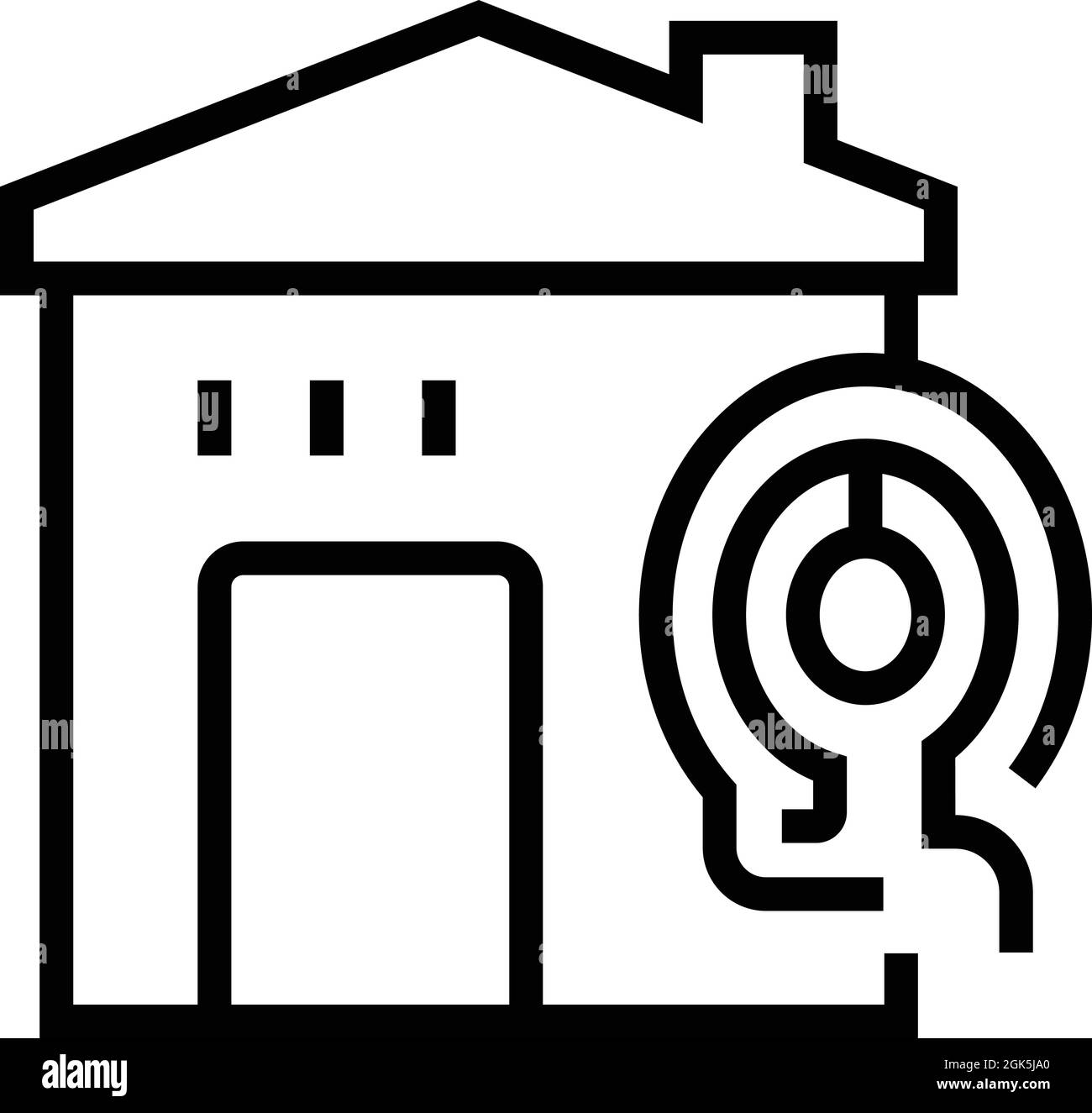 Smart home key icon outline vector. House lock. Digital security Stock Vector Image & Art Alamy