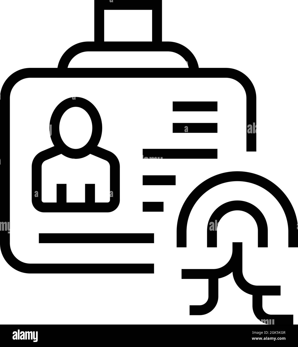 Security badge icon outline vector. Id identification. User pass Stock ...