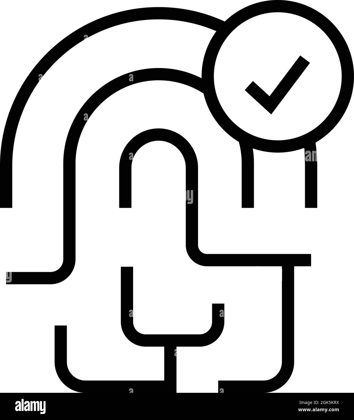 Fingerprint valid icon outline vector. Biometric id. Finger ...