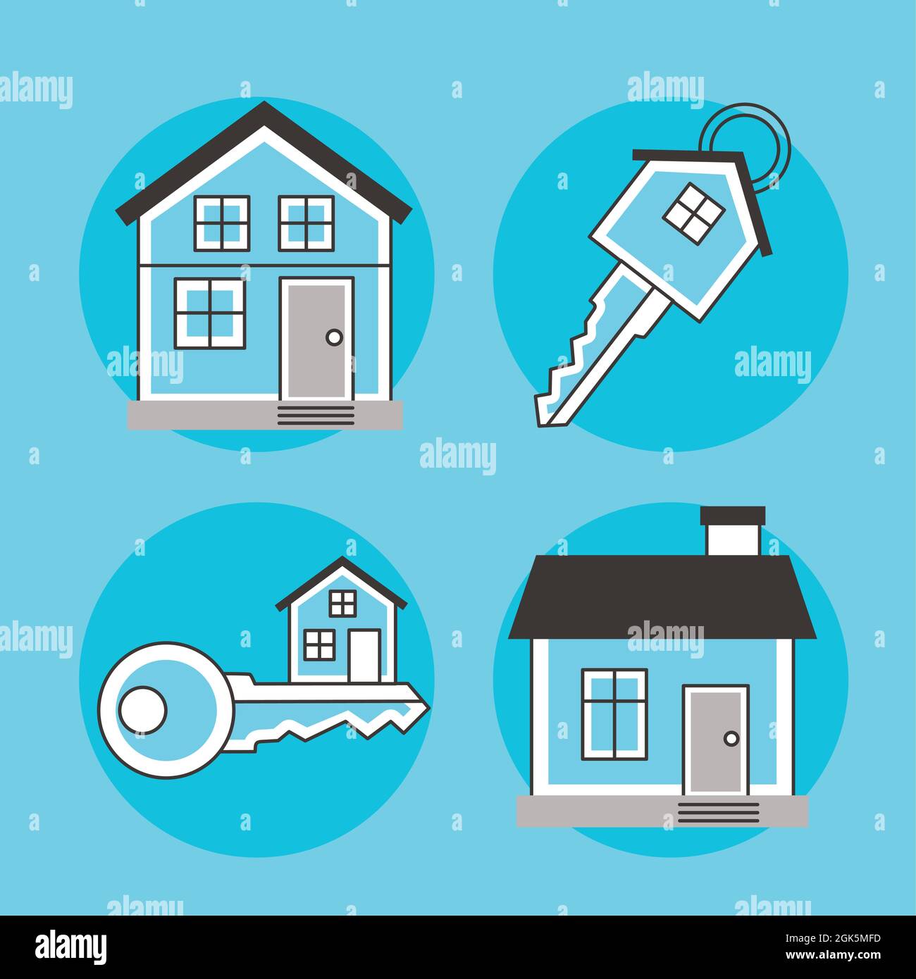 four real estate set icons Stock Vector Image & Art Alamy