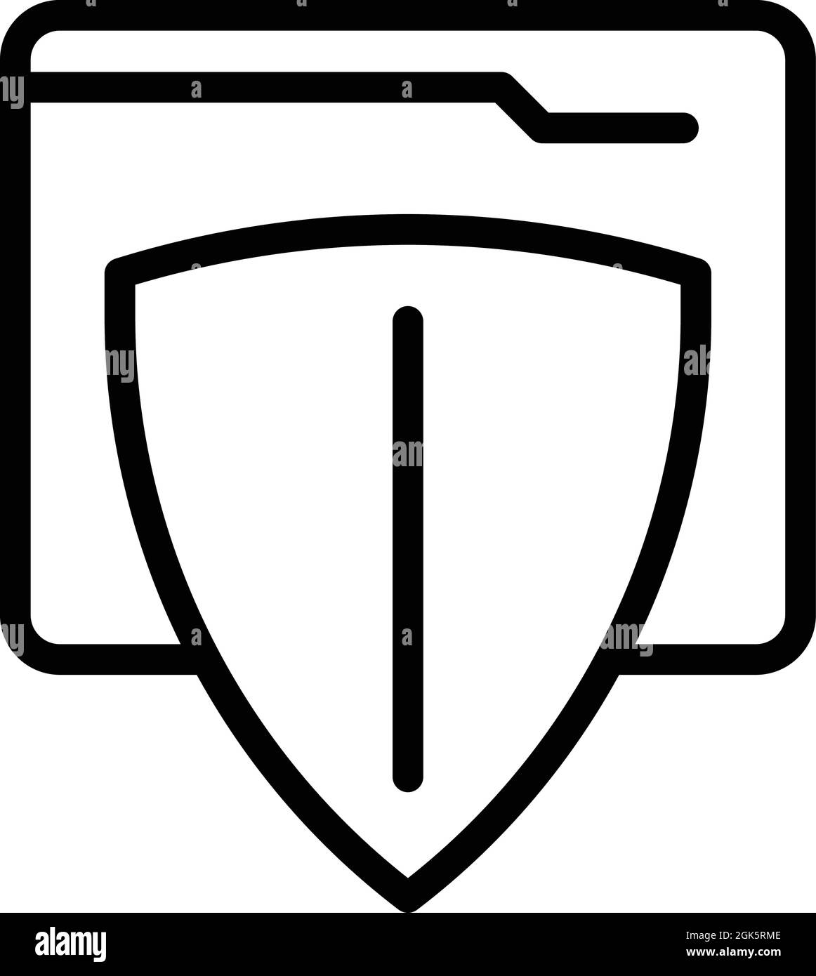 Shield folder icon outline vector. Storage file. Safety data Stock