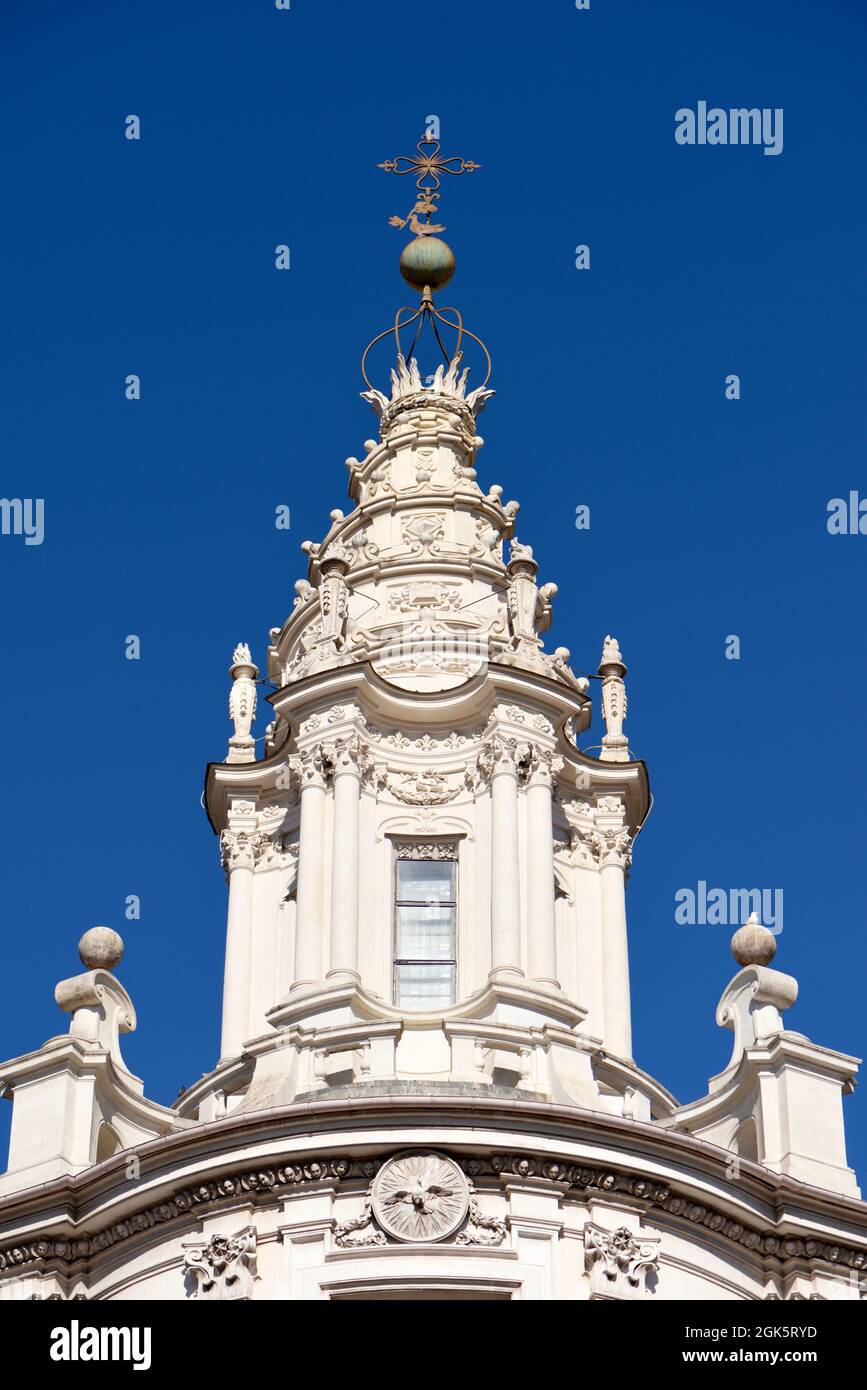 Italy, Rome, church of Sant'Ivo alla Sapienza, Borromini bell tower Stock Photo