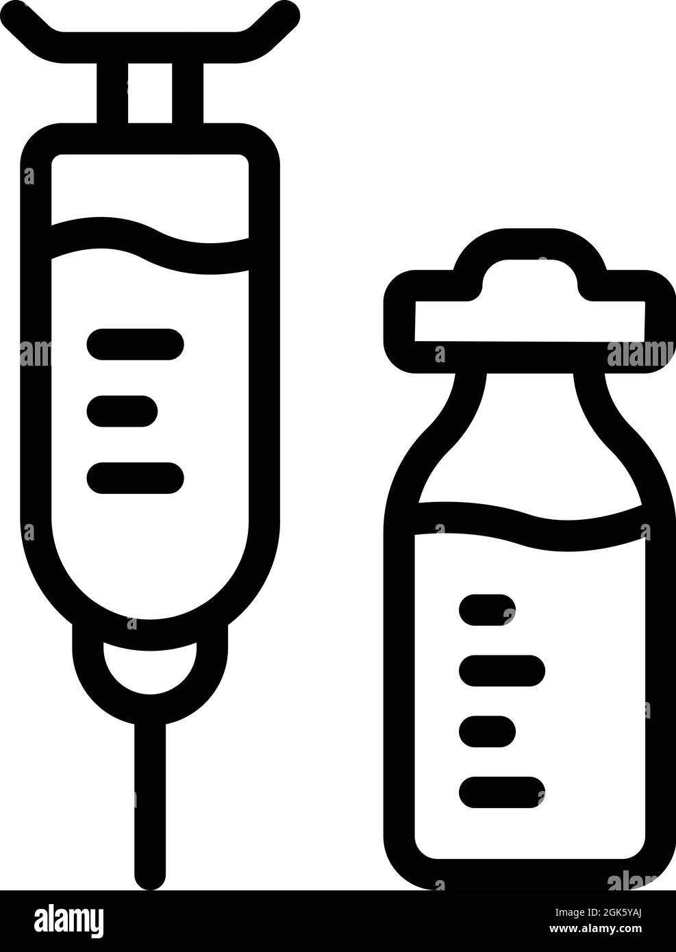 Syringe ampoule icon outline vector. Vaccine drug. Medical bottle Stock