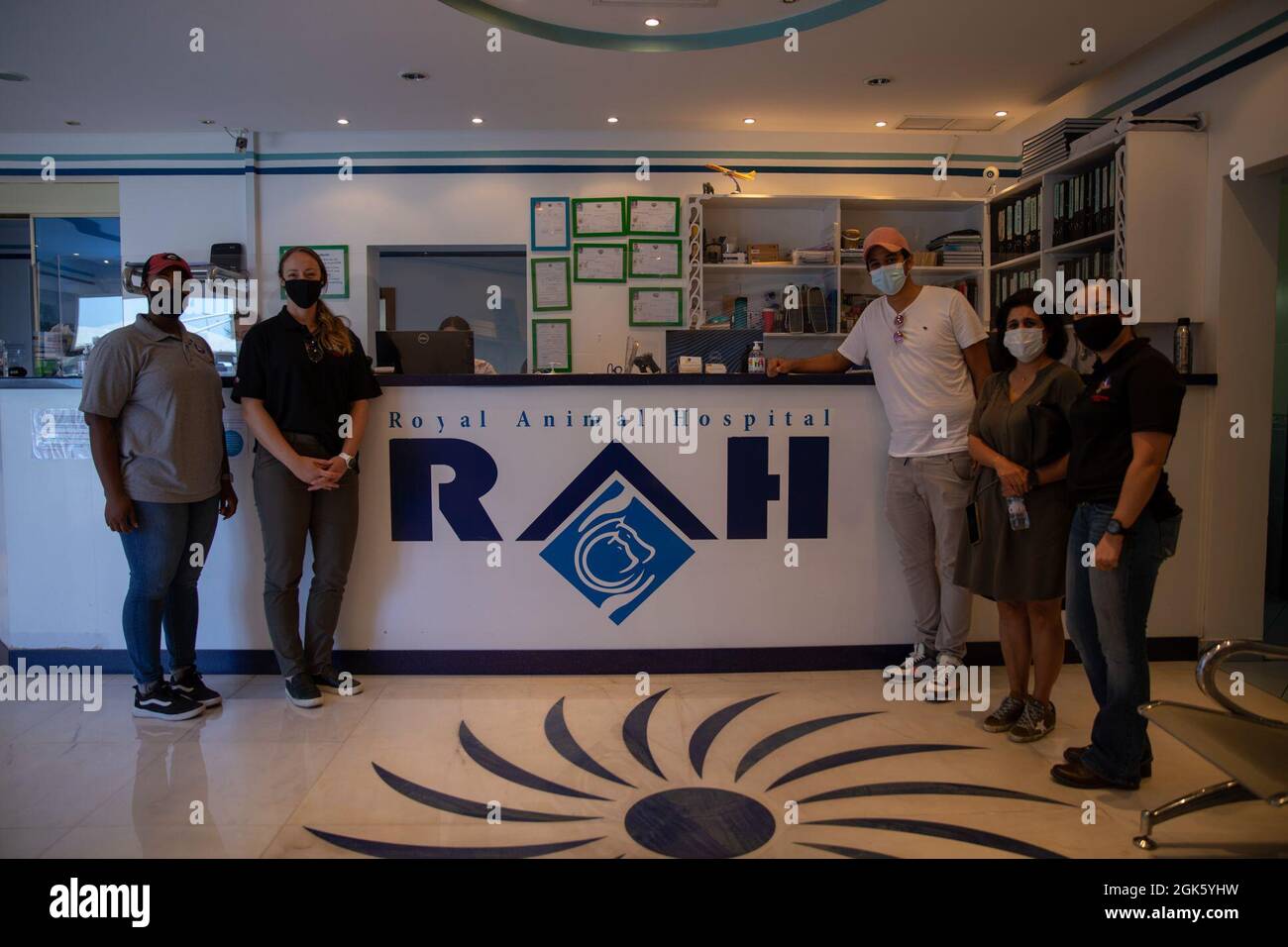 U.S. Army Veterinarians with Area Support GroupKuwait take a photo