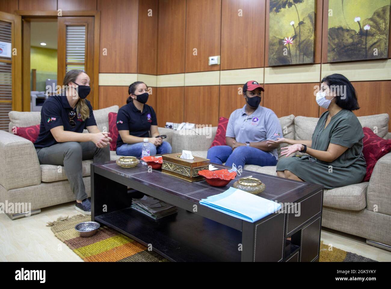 From left, U.S. Army Capt. Taylor Alton, the Camp Arifjan Veterinary