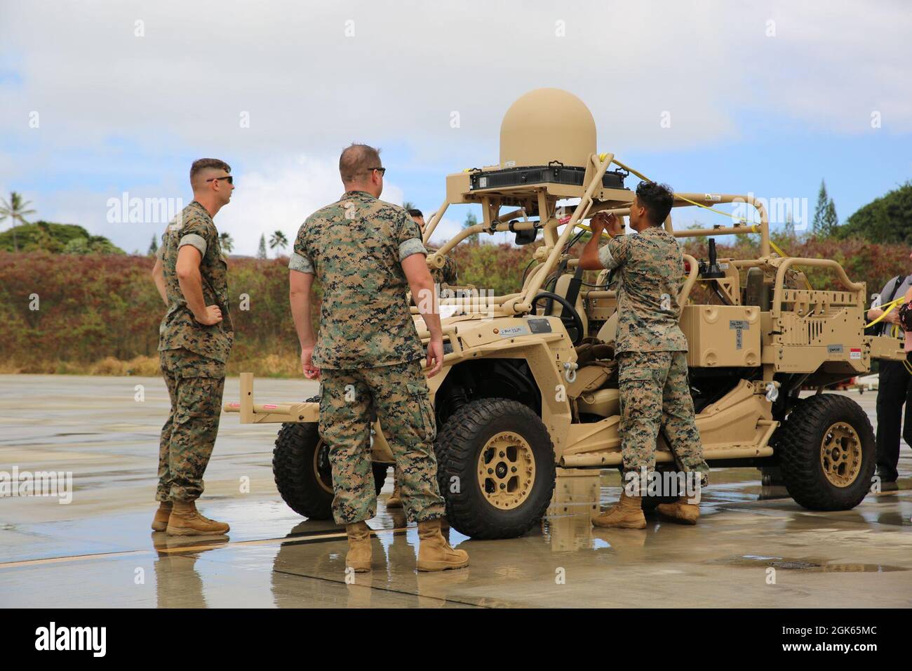 Marines prepare a Utility Task Vehicle equipped with Networking-On-The ...