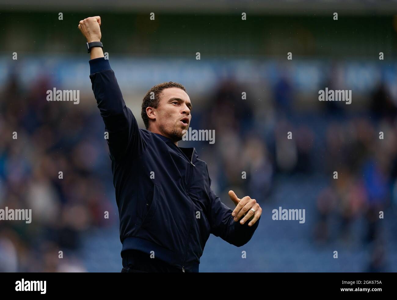West Brom Manager Valérien Ismaël salutes the fans  Picture by Steve Flynn/AHPIX.com, Football: Skybet Championship match Blackburn Rovers -V- West Br Stock Photo