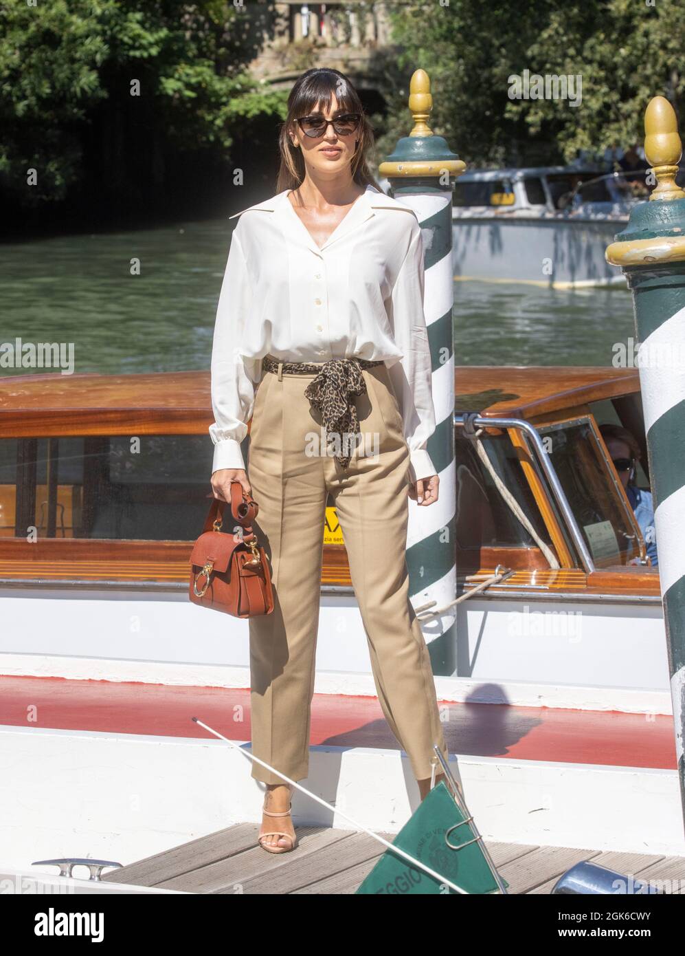 Cecilia Rodriguez,Model and personality, arrives at the pontoon at the The Excelsior Hotel for the 78th Venice Film festival' Stock Photo