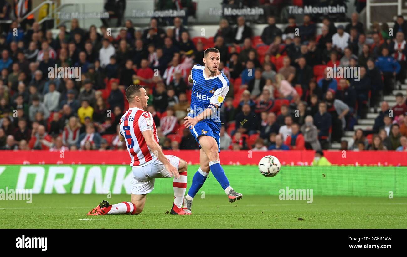 Picture Howard Roe/AHPIX LTD, Football, Carabao Cup;Round 2Stoke v Doncaster Rovers,; 365bet Stadium,Stoke, UK,23/08/2021, K.O 7.45pm Doncaster's Tomm Stock Photo