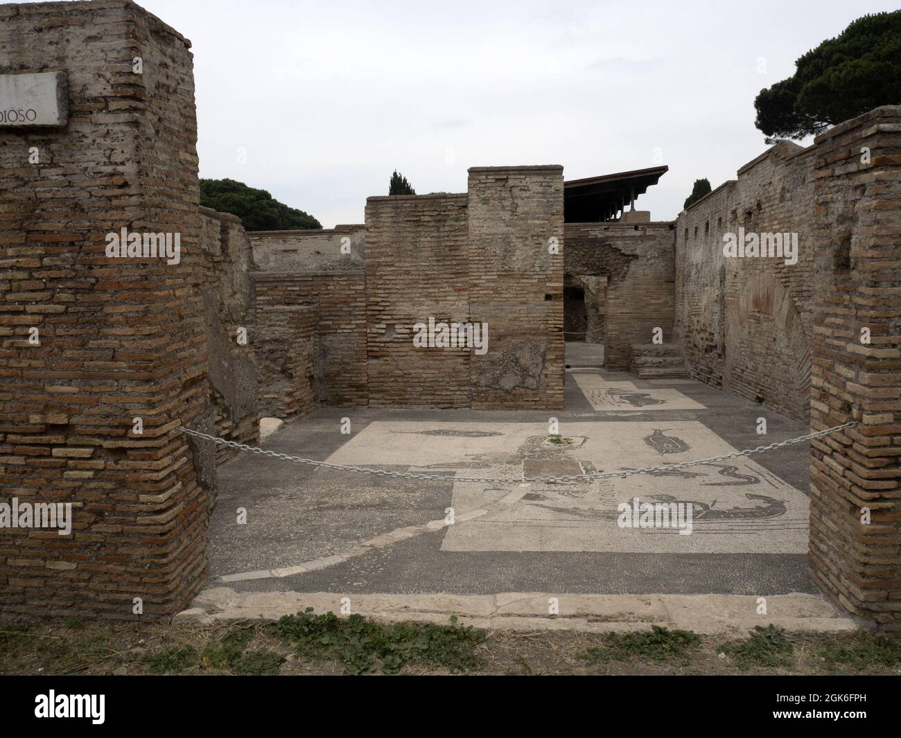 envy house mosaic old ancient ostia archeological site ruins Stock Photo