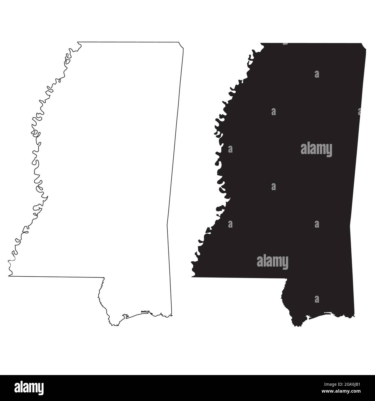 Mississippi map on white background. Mississippi state sign