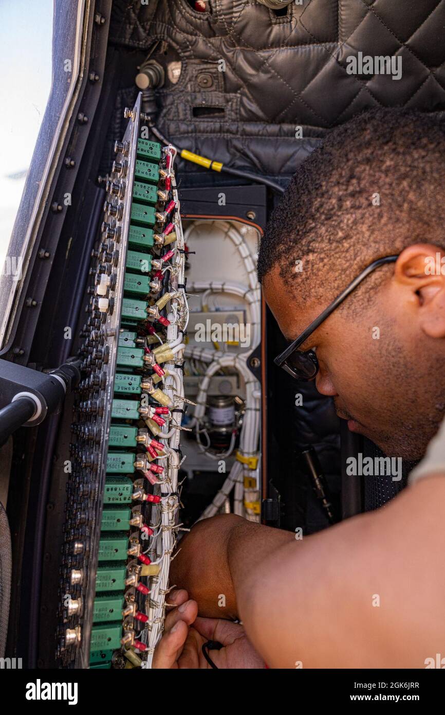 U.S. Army Spc. Ekevious Chappell, an avionics mechanic assigned to Delta Company, 1st Battalion