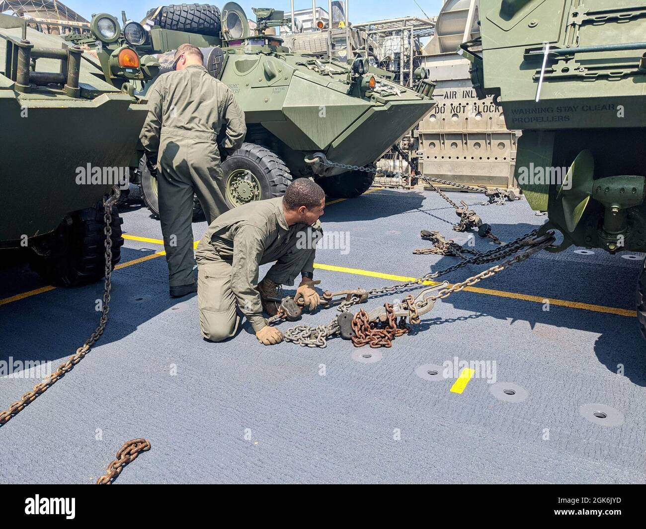Boatswain’s Mate Third Class Chazz Lewis, a landing craft air cushioned
