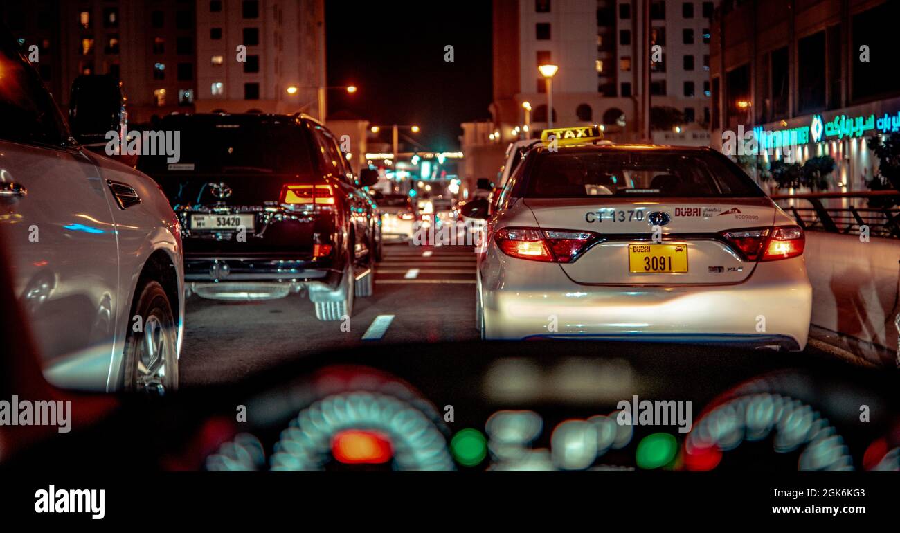 Dubai Marina traffic lights Stock Photo Alamy