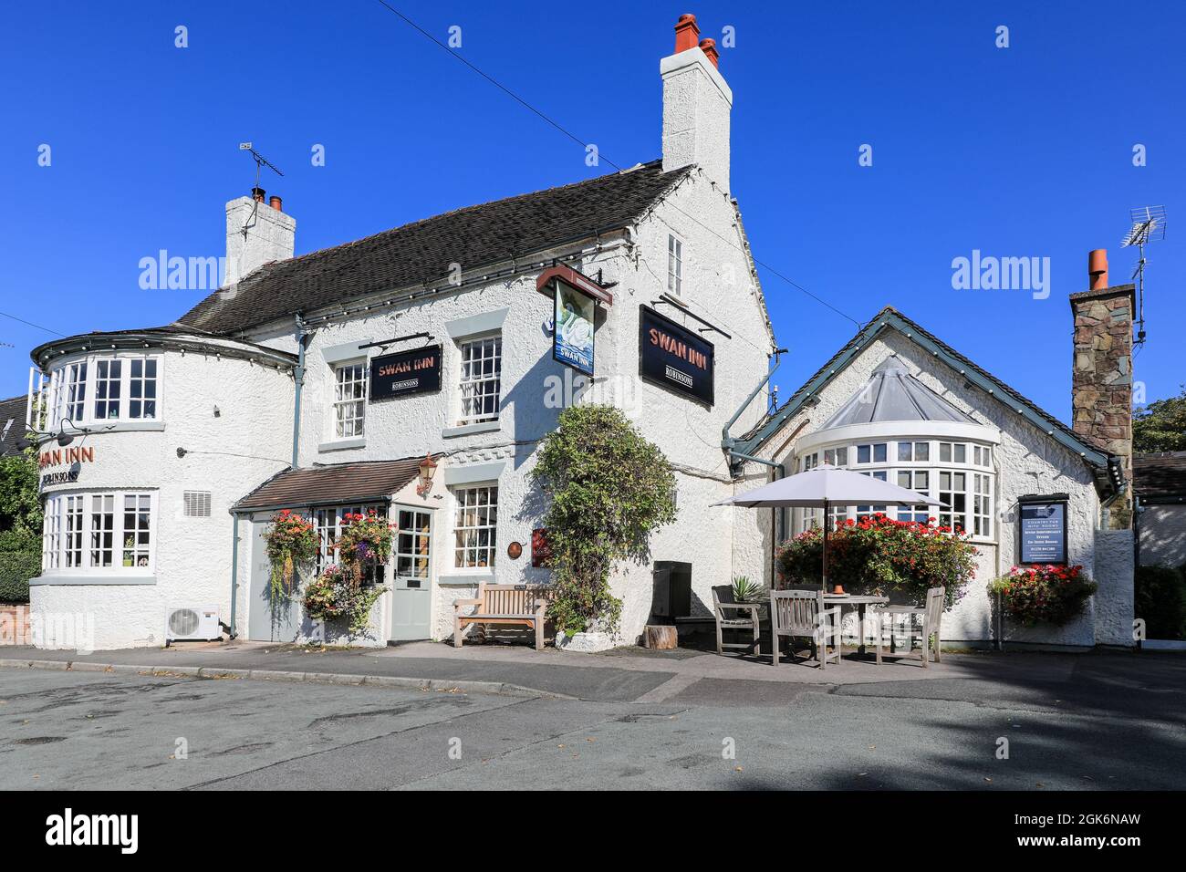The Swan Inn, pub or public house in the village of Wybunbury, Cheshire