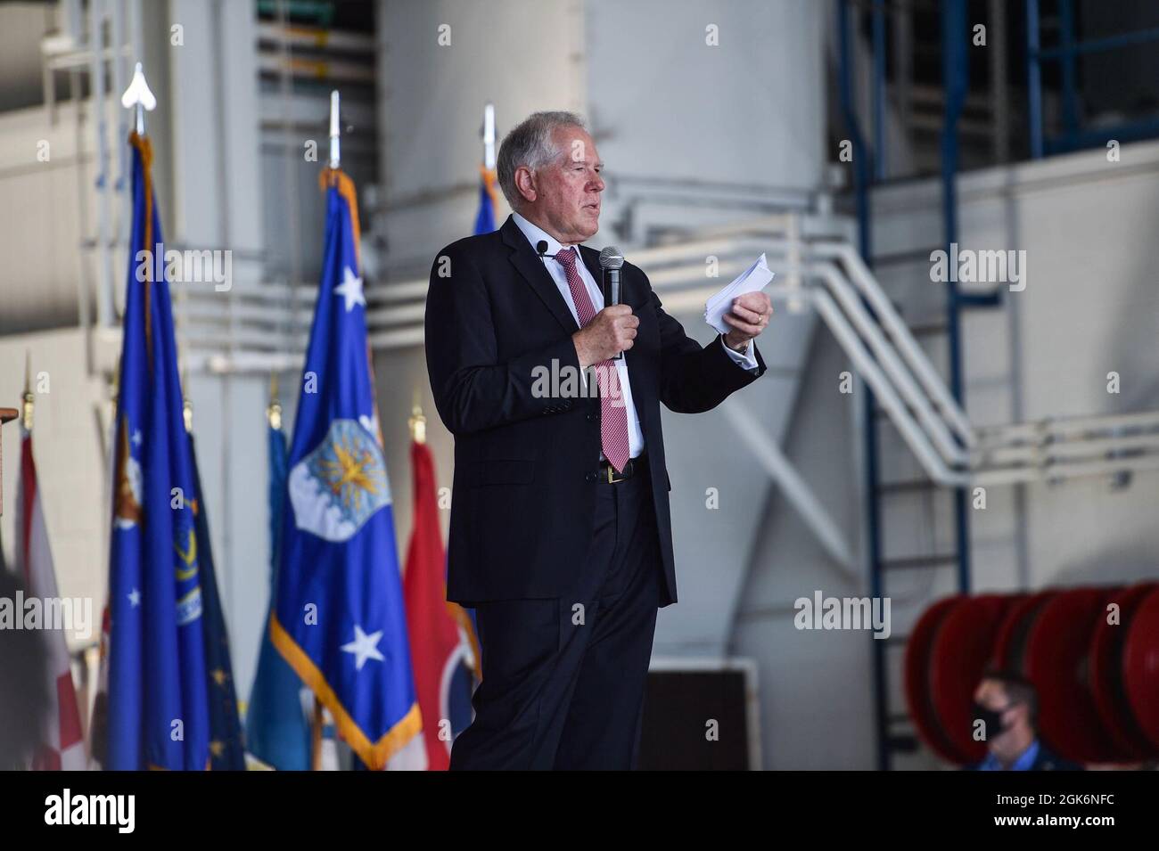 Secretary of the Air Force Frank Kendall answers questions during a ...