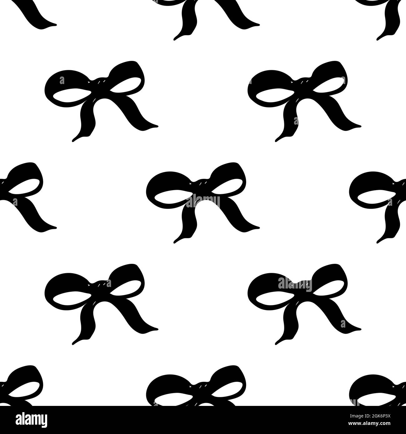 Seamless pattern with hand drawn bow. Doodle style vector illustration ...