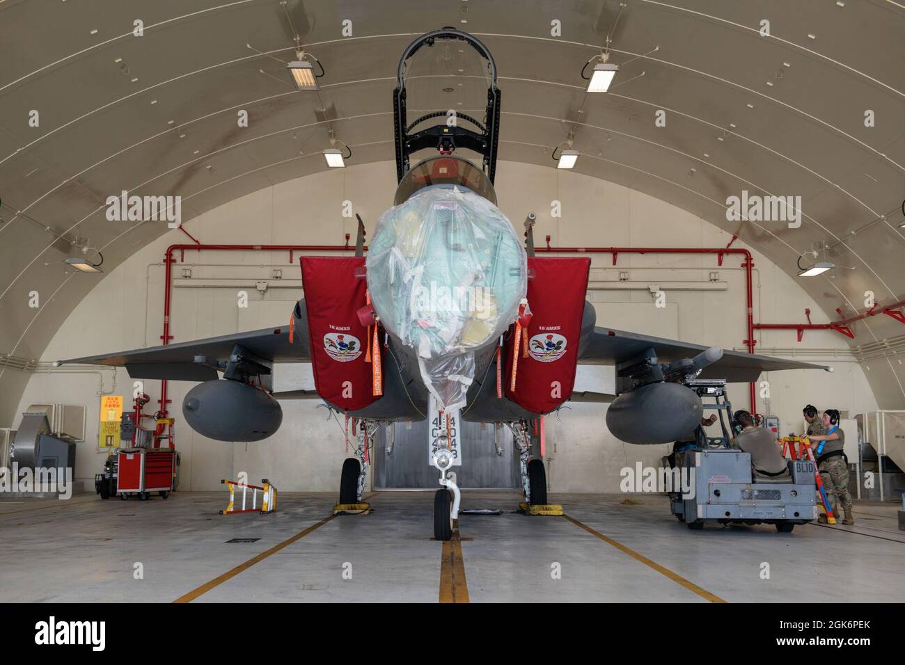 U.S. Air Force Airmen from the 44th Aircraft Maintenance Unit load ...