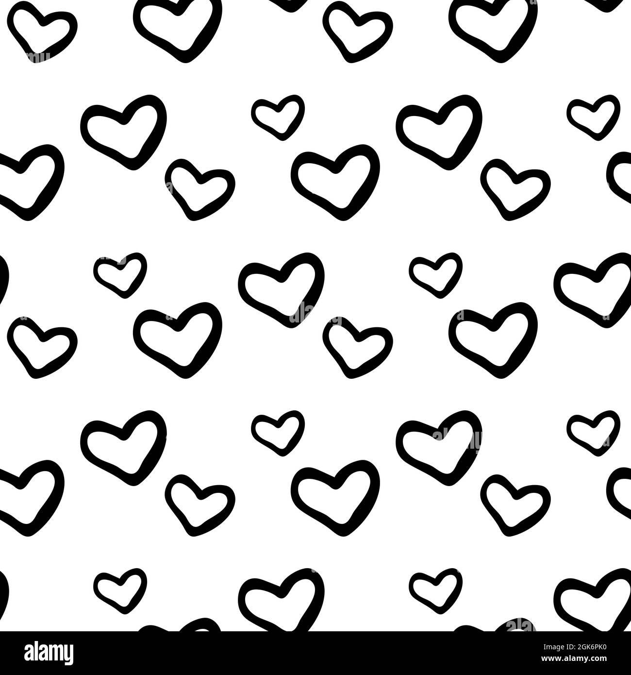 Seamless pattern with hand drawn hearts. Doodle style vector illustration  isolated on white background. For interior design, wallpaper, packaging,  pos Stock Vector Image & Art - Alamy