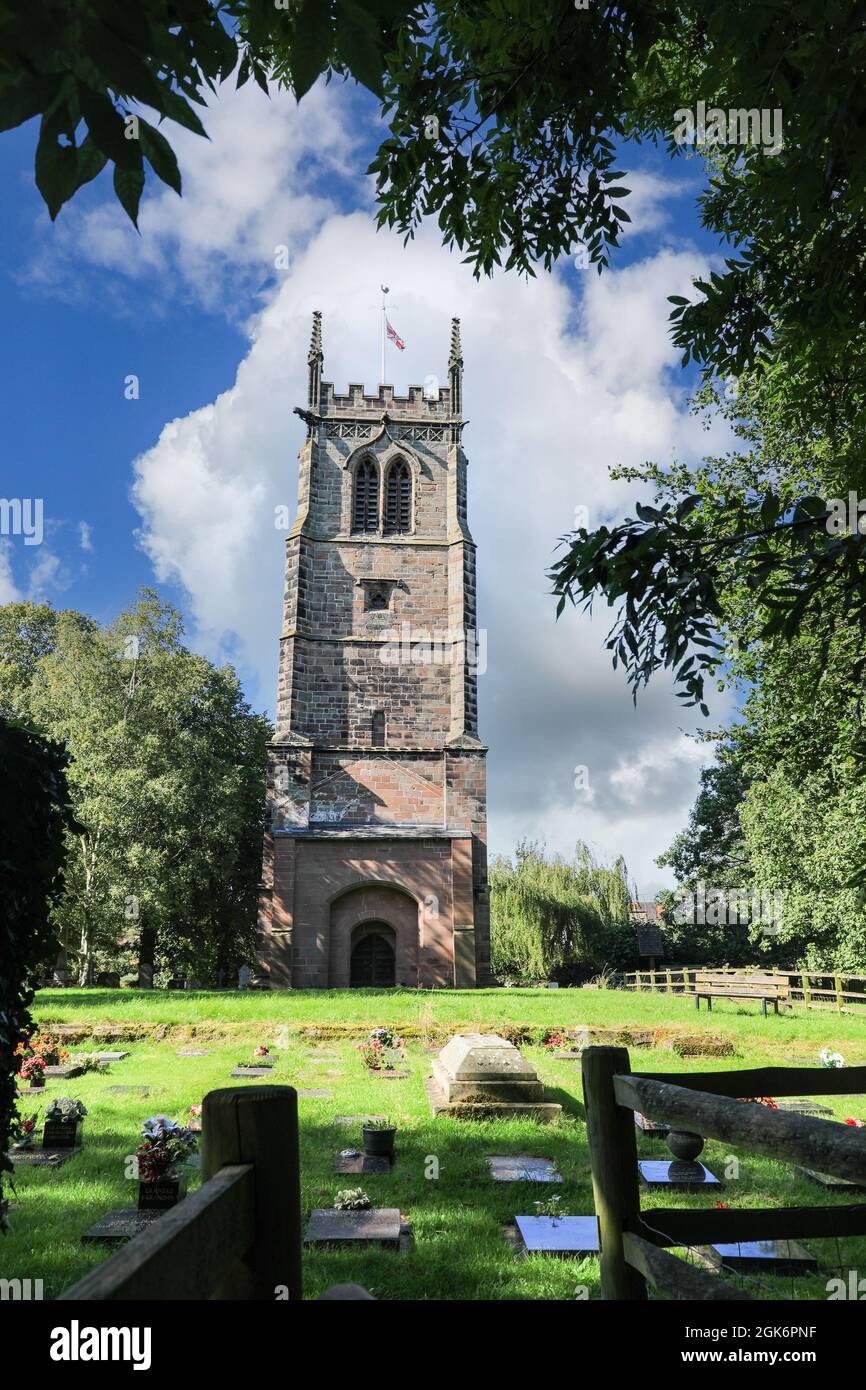 St. Chad's church tower, which is 4 foot out of true, Wybunbury