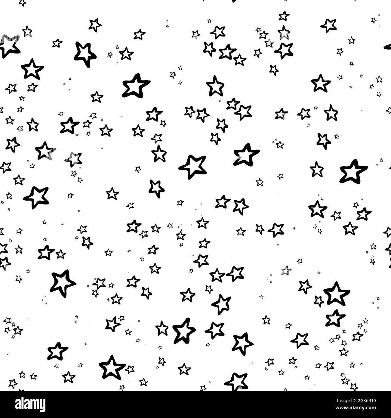 Seamless pattern with hand drawn stars. Doodle style vector ...