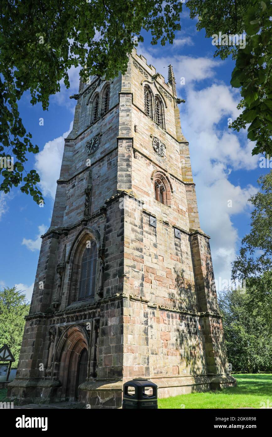 St. Chad's church tower, which is 4 foot out of true, Wybunbury
