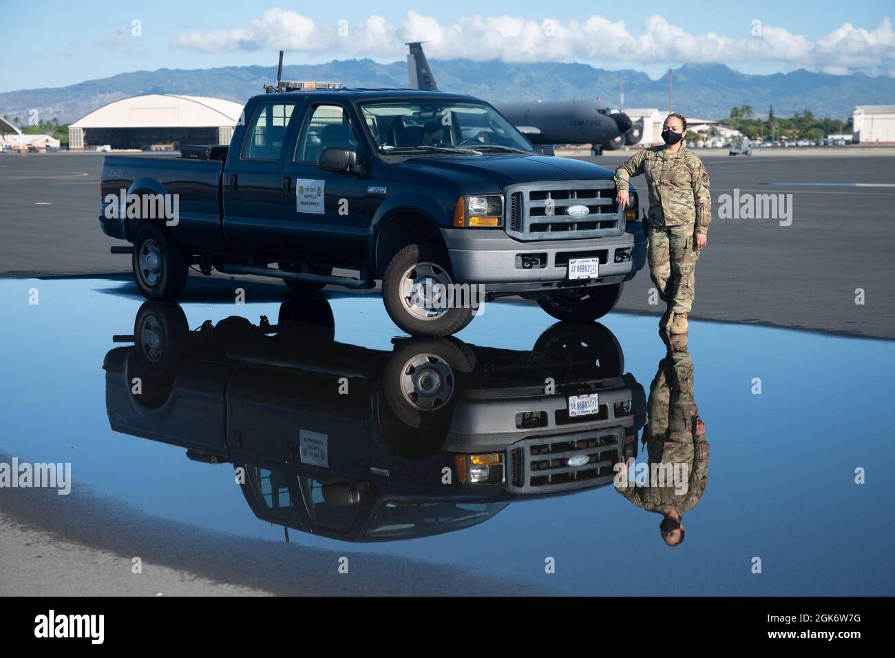 Senior Airman Moana Melendez, an airfield management specialist with