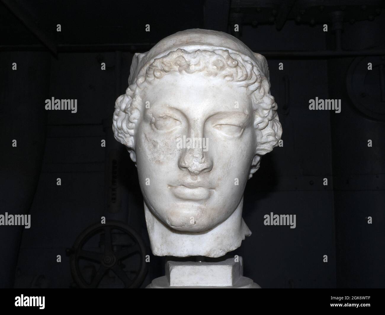 Mercury Perseus old roman marble statue detail Stock Photo - Alamy