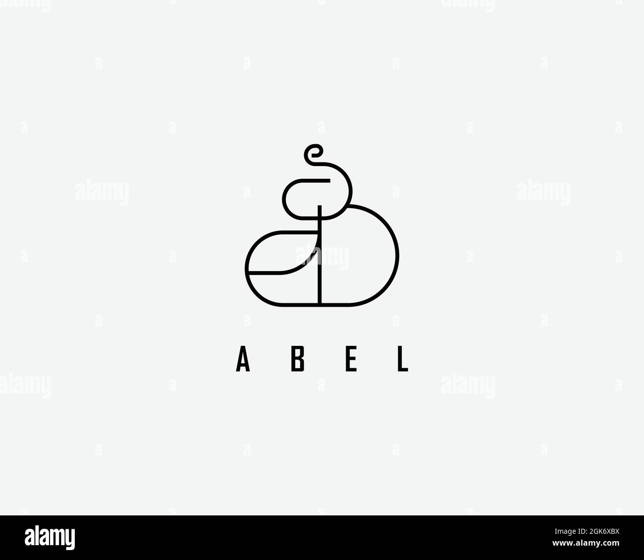 logo name Abel usable logo design for private logo, business name card web icon, social media icon Stock Vector
