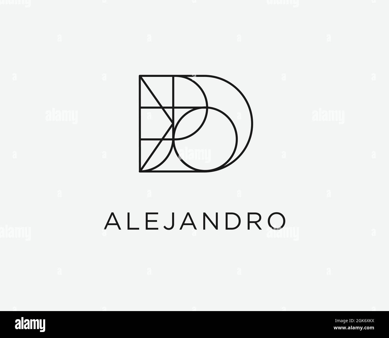 logo name Alejandro usable logo design for private logo, business name card web icon, social media icon Stock Vector