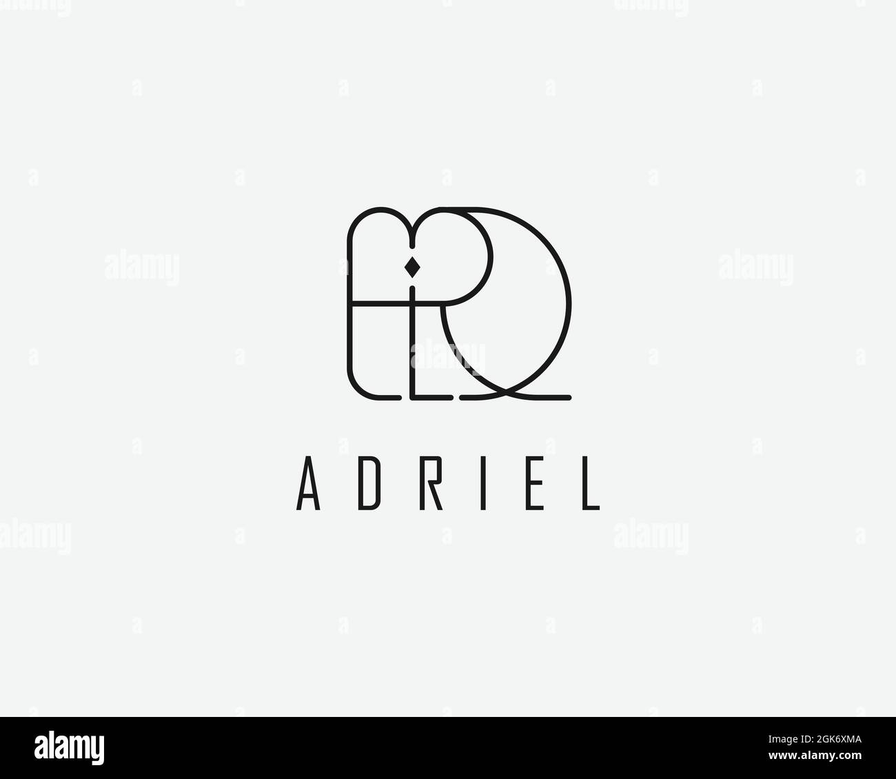 logo name Adriel usable logo design for private logo, business name card web icon, social media icon Stock Vector