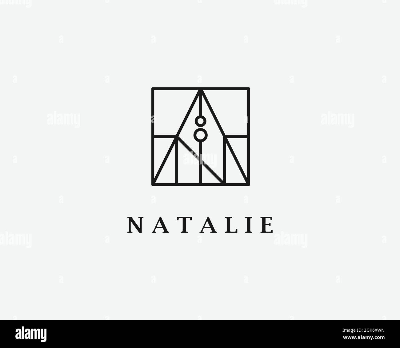 logo name Natalie usable logo design for private logo, business name card web icon, social media icon Stock Vector