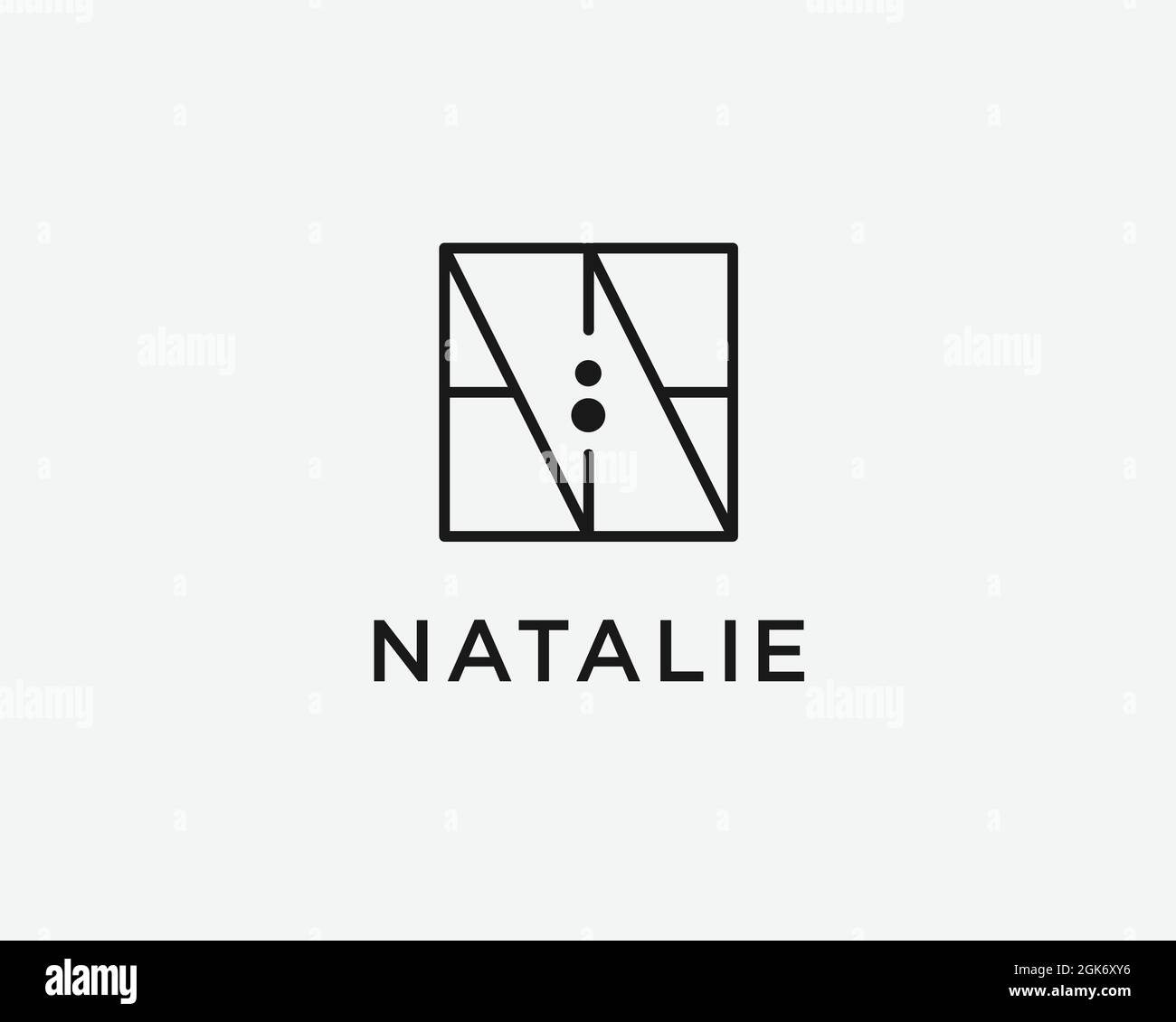 logo name Natalie usable logo design for private logo, business name card web icon, social media icon Stock Vector