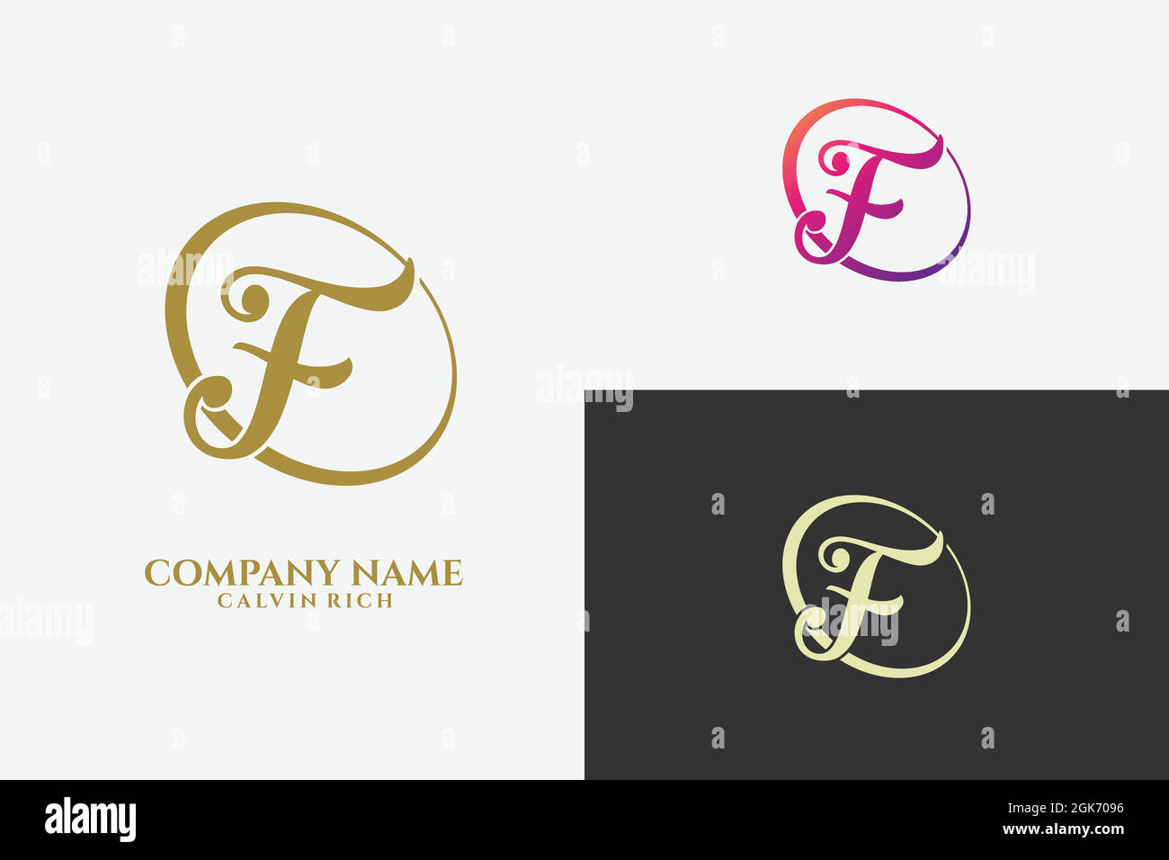 vector logotype letter F isolated circle graphic logo design template ...