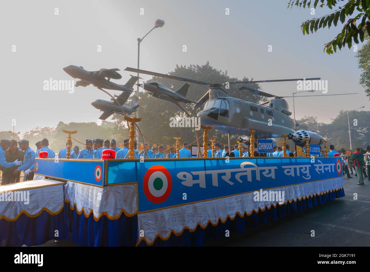 Kolkata, West Bengal, India - 23rd January 2018 : A replica of Chinook helicopter on display by Indian air force. Stock Photo