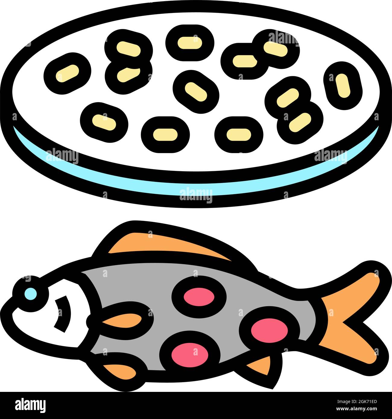 streptococcus iniae fish color icon vector illustration Stock Vector ...