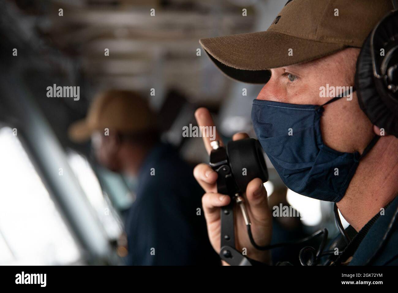 Gunner's Mate 1st Class Dustin Jones, from Dayton, Ohio, assigned to USS Gerald R. Ford's (CVN