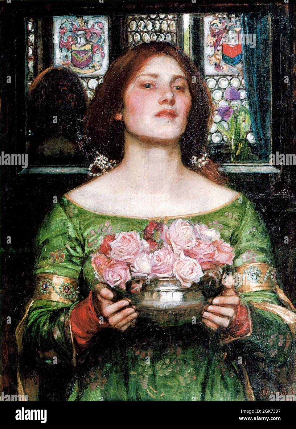 John William Waterhouse - Gather Ye Rose-buds While Ye May - 1909 Stock Photo