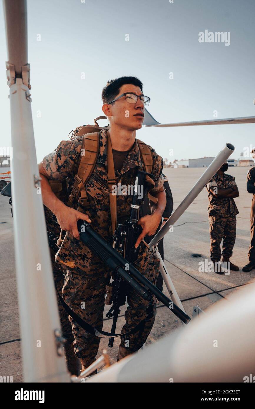 A U.S. Marine with Fleet Anti-terrorism Security Company, Europe ...