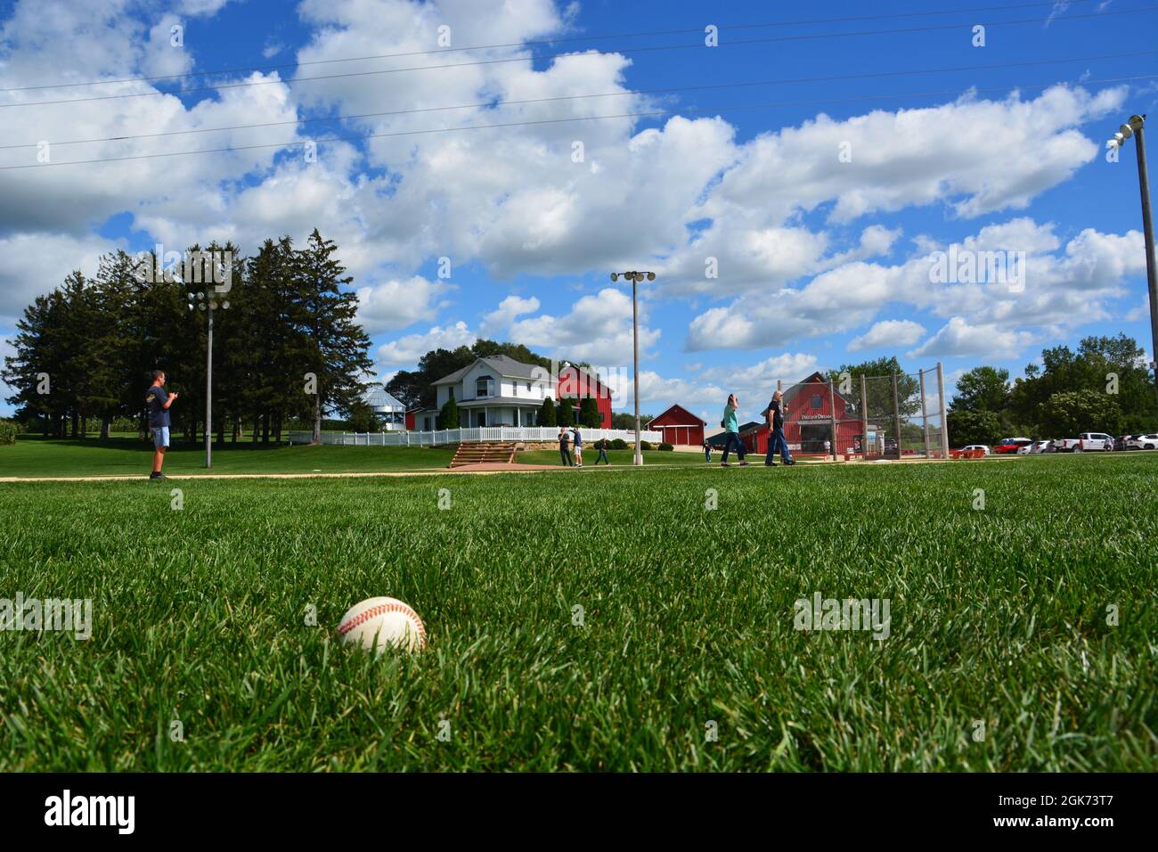 Looking in from the outfield on the former movie set of The Field of Dreams in Dyersville Iowa. Stock Photo