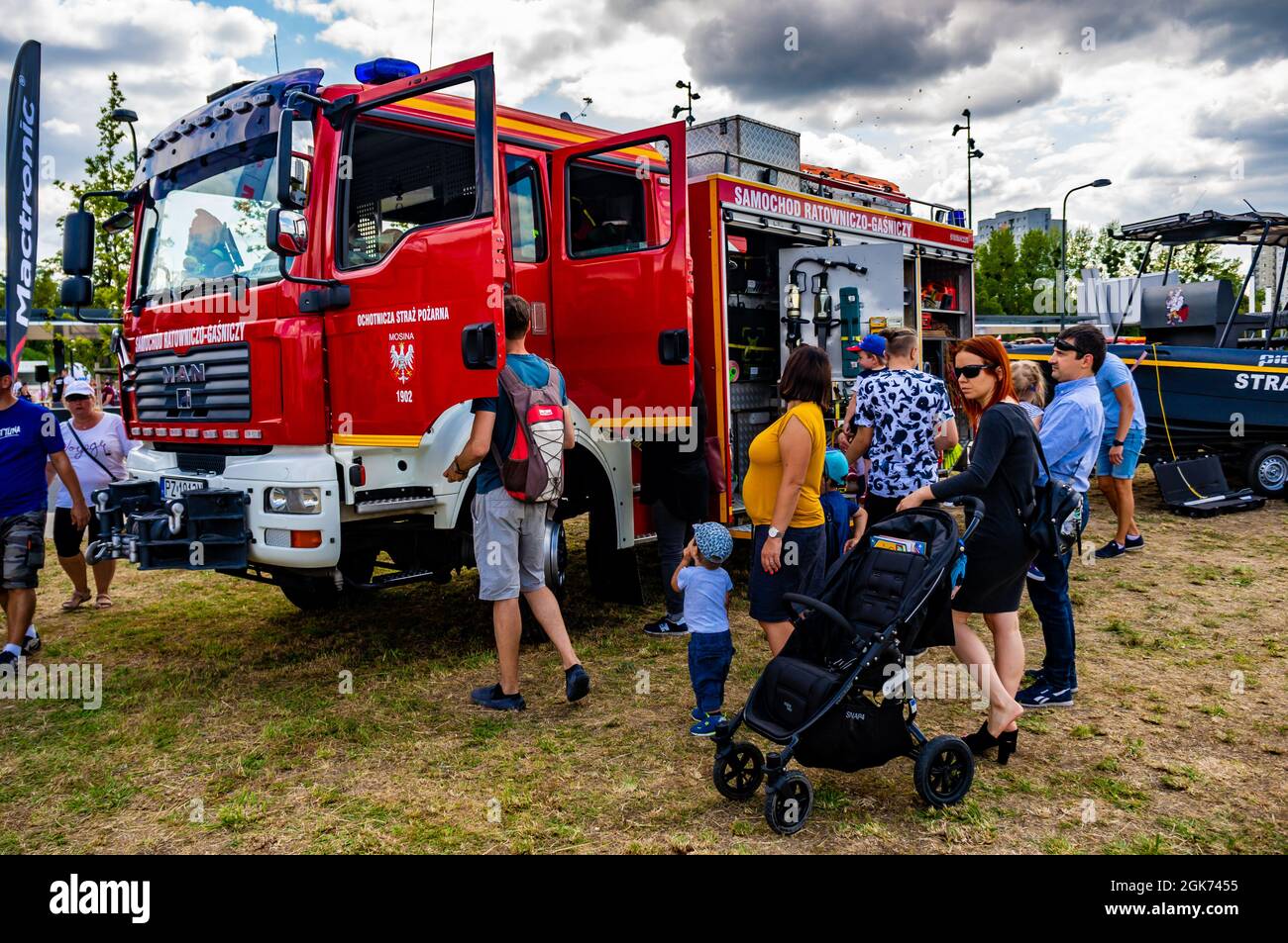 POZNAN, POLAND Aug 03, 2019 People standing in front of