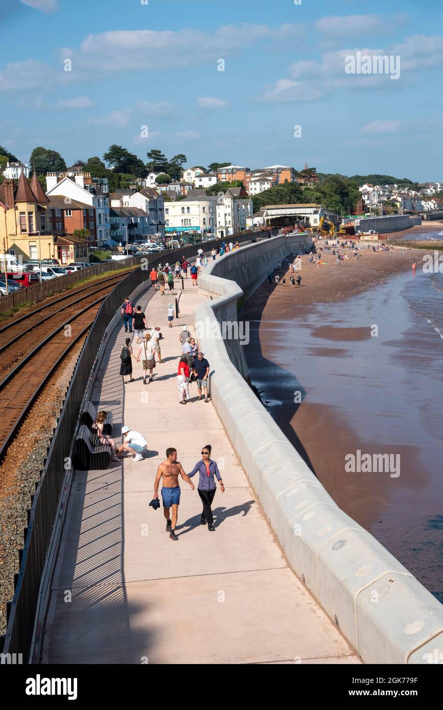 Dawlish, Devon, England, UK. 2021. An overview of a section of the new
