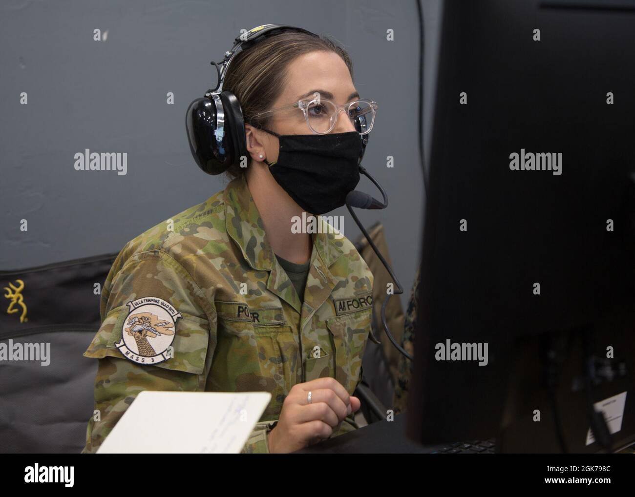 Royal Australian Air Force Flight Lt. Alysha Poyner, an air traffic controller attached to
