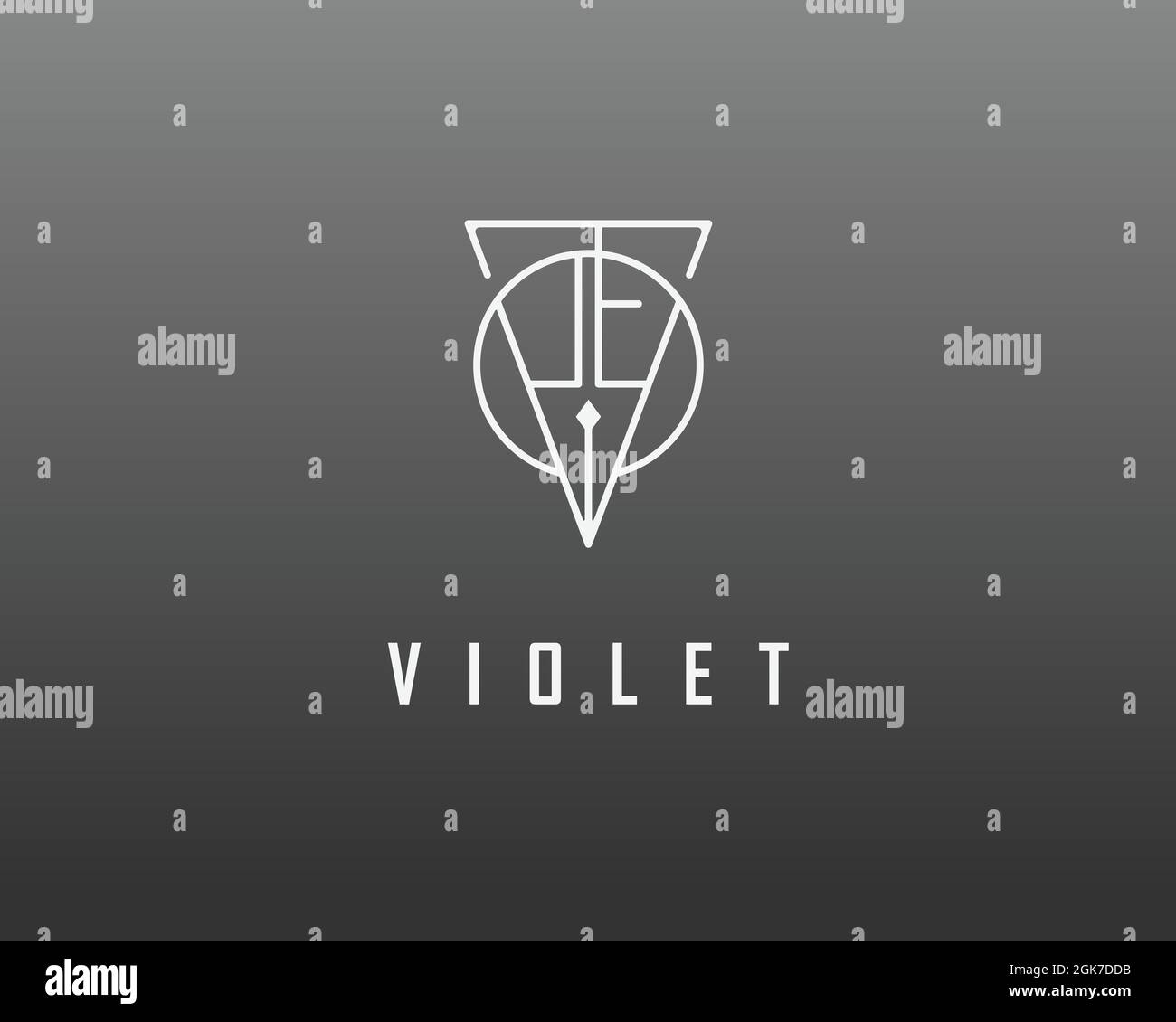 logo name Violet usable logo design for private logo, business name card web icon, social media icon Stock Vector