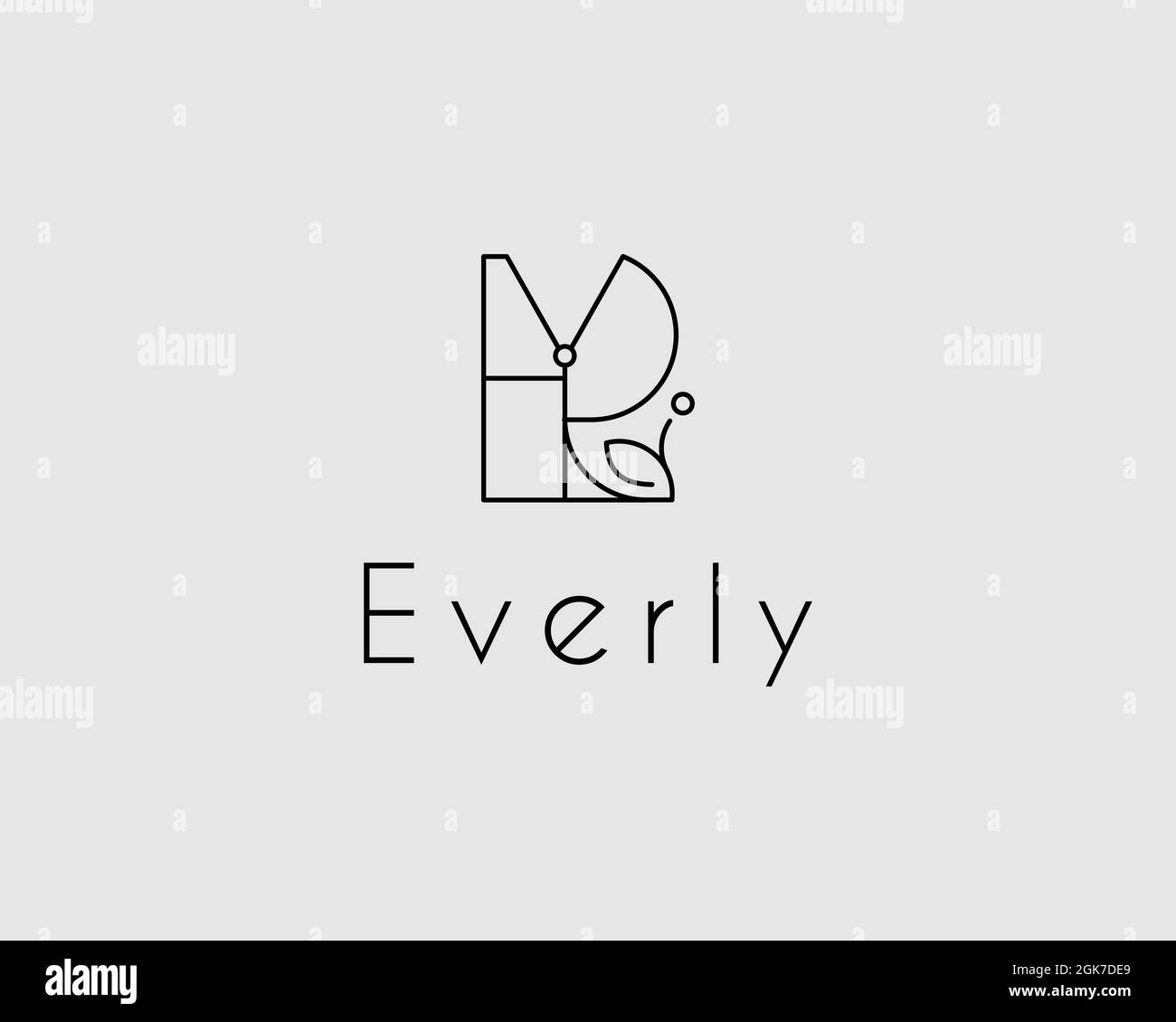 logo name Everly usable logo design for private logo, business name card web icon, social media icon Stock Vector