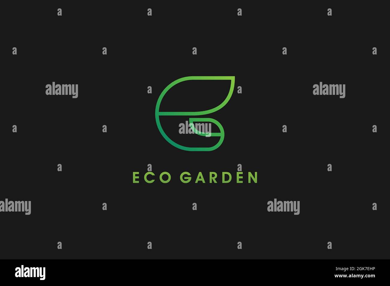 Vector logotype letter E templates in shape of abstract green leaf logo ...
