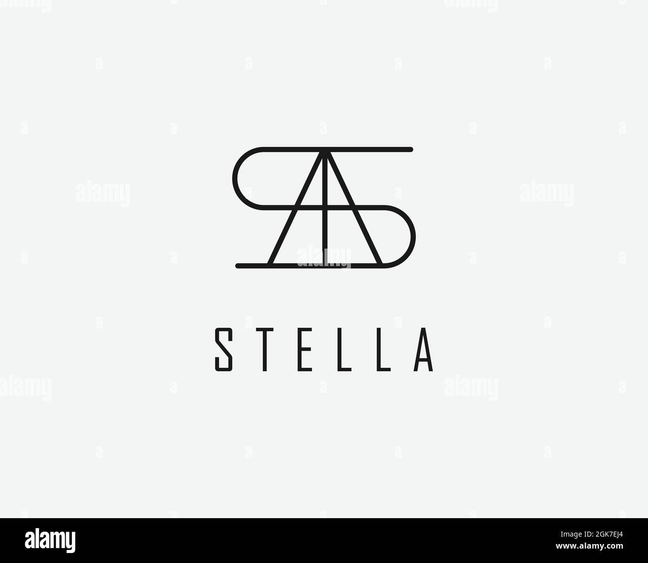 logo name Stella usable logo design for private logo, business name card web icon, social media icon Stock Vector
