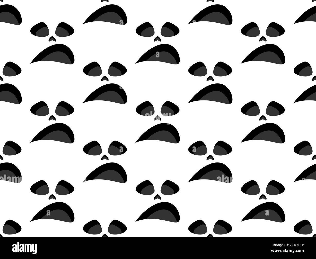 Scary face seamless pattern. Spooky halloween face with evil scary eyes ...