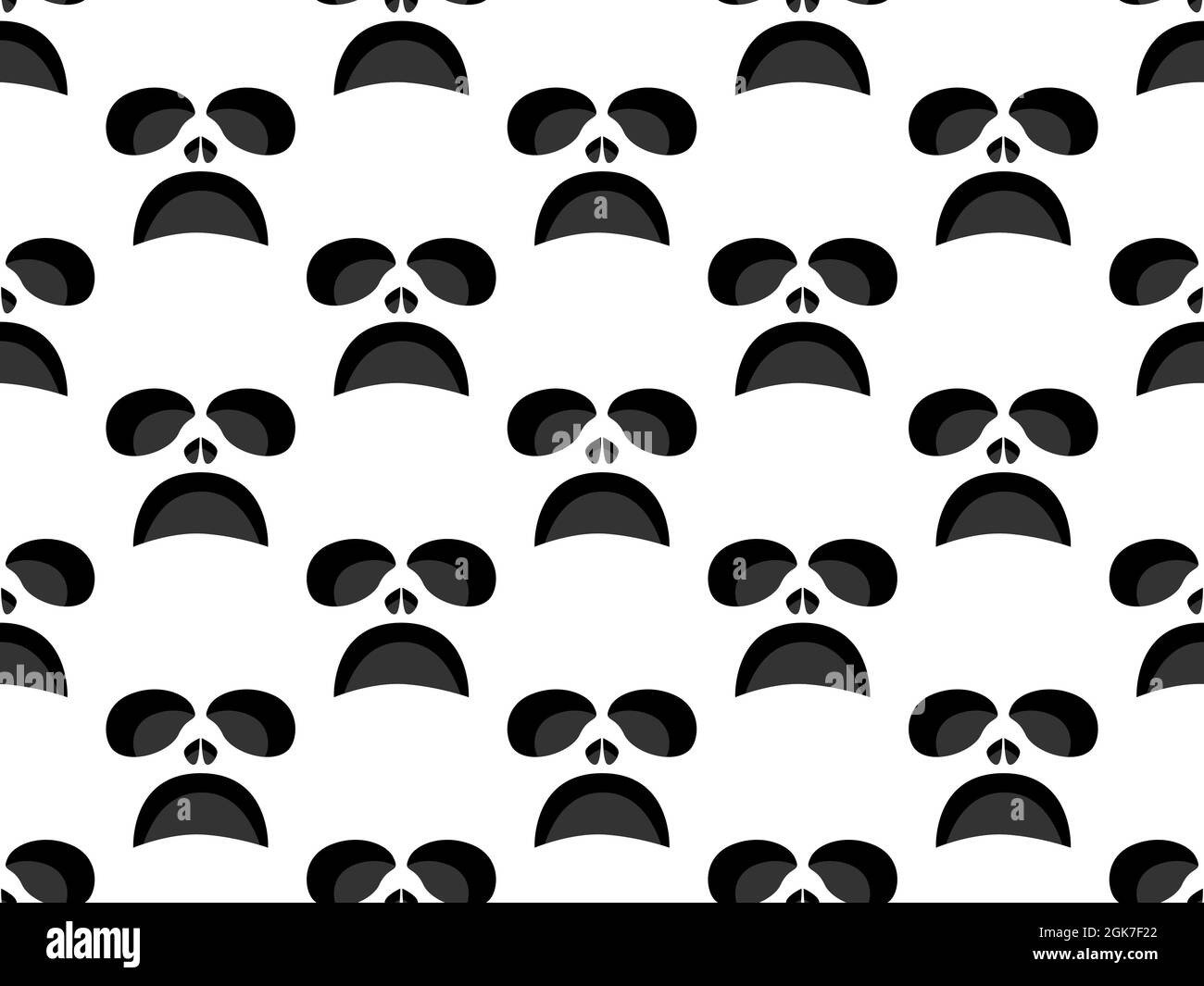 Scary face seamless pattern. Spooky halloween face with evil scary eyes ...