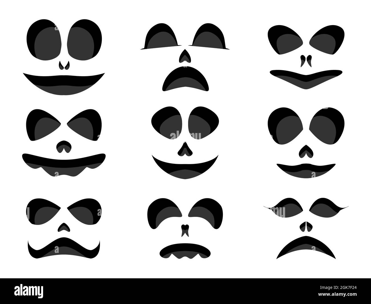 Scary face isolated on white background., Stock vector